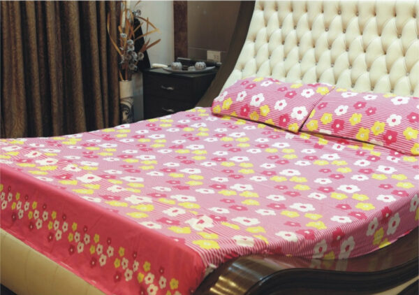 3 Pcs Chines Style Cotton Bed Sheets-6215