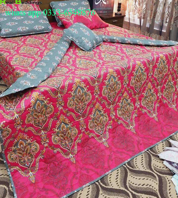 7 Pcs Cotton Printed Comforter Set