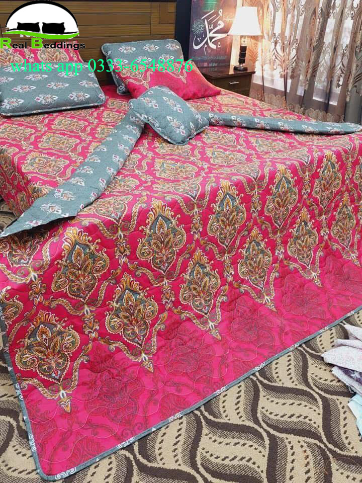 7 Pcs Cotton Printed Comforter Set