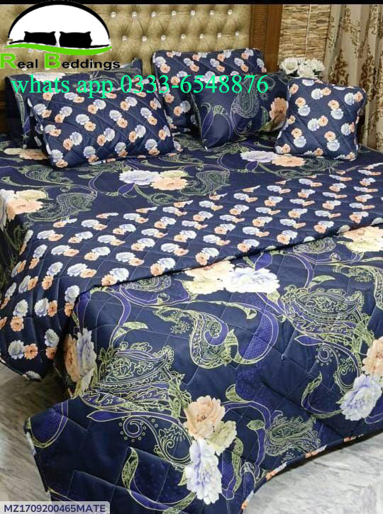 7 Pcs Cotton Printed Comforter Set
