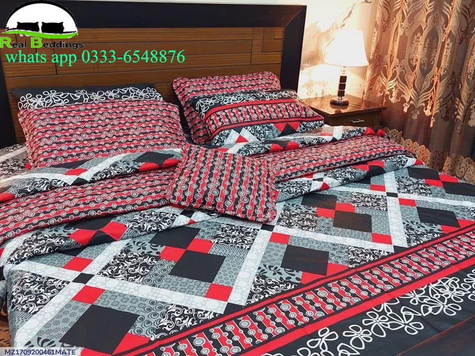 7 Pcs Cotton Printed Comforter Set
