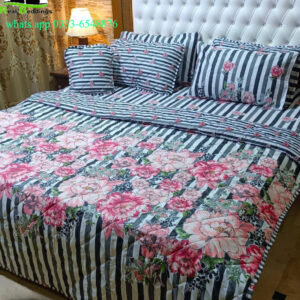 7 Pcs Cotton Printed Comforter Set