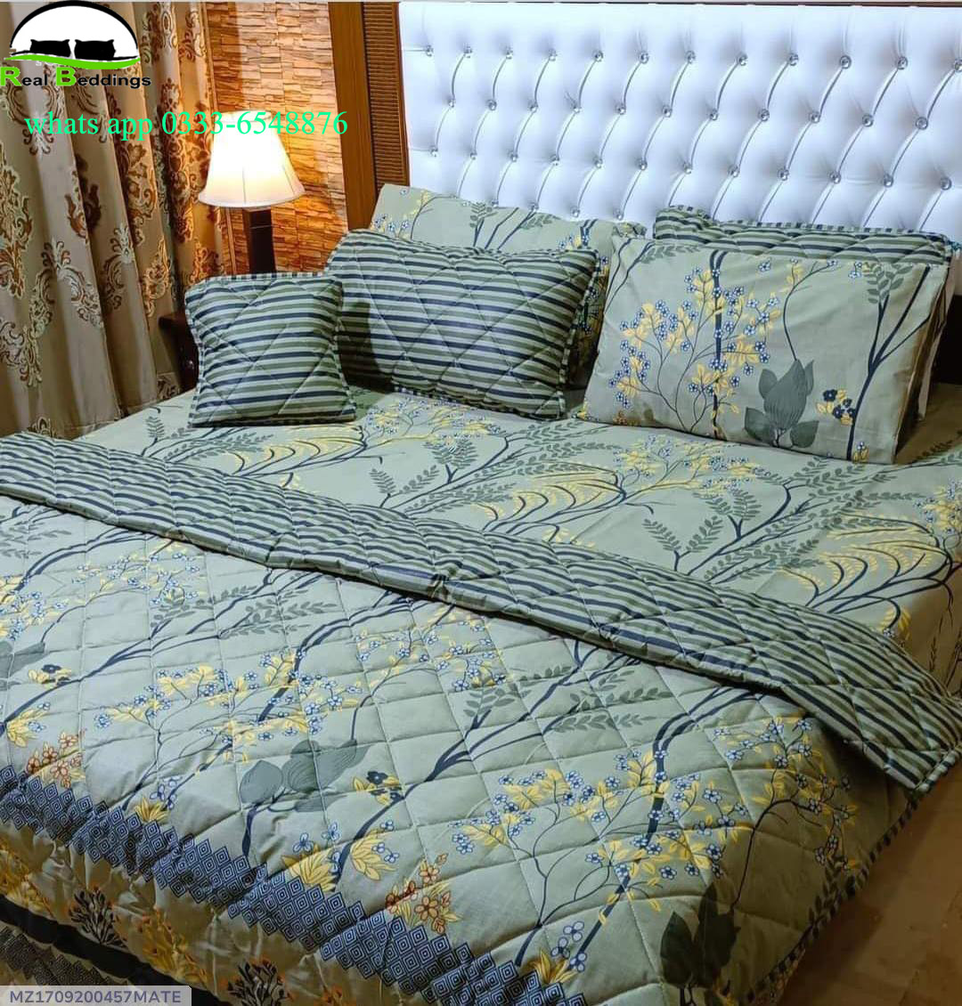 7 Pcs Cotton Printed Comforter Set