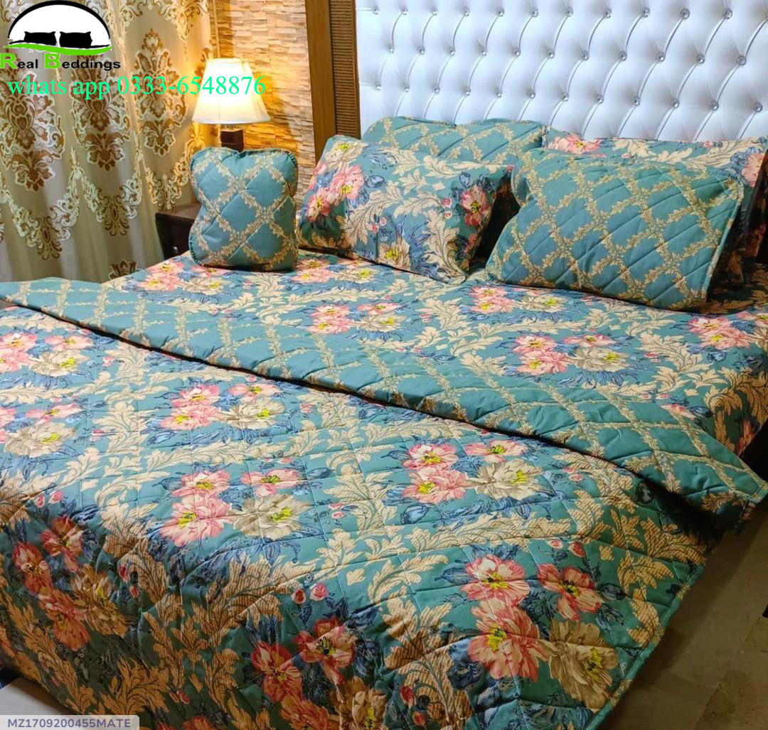7 Pcs Cotton Printed Comforter Set