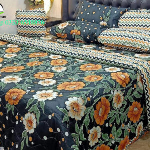 7 Pcs Cotton Printed Comforter Set
