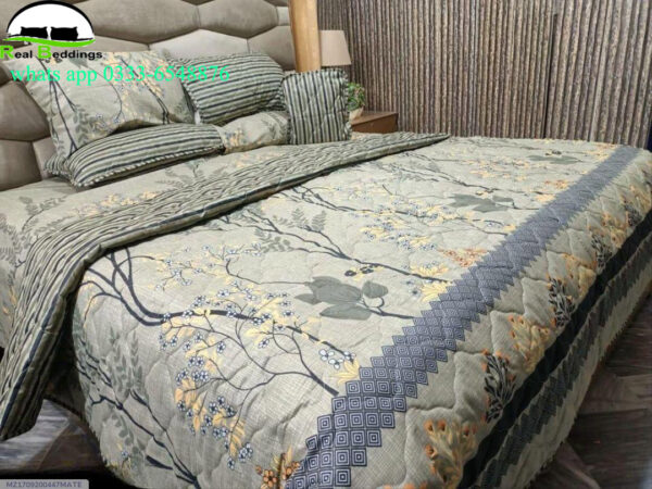 7 Pcs Cotton Printed Comforter Set