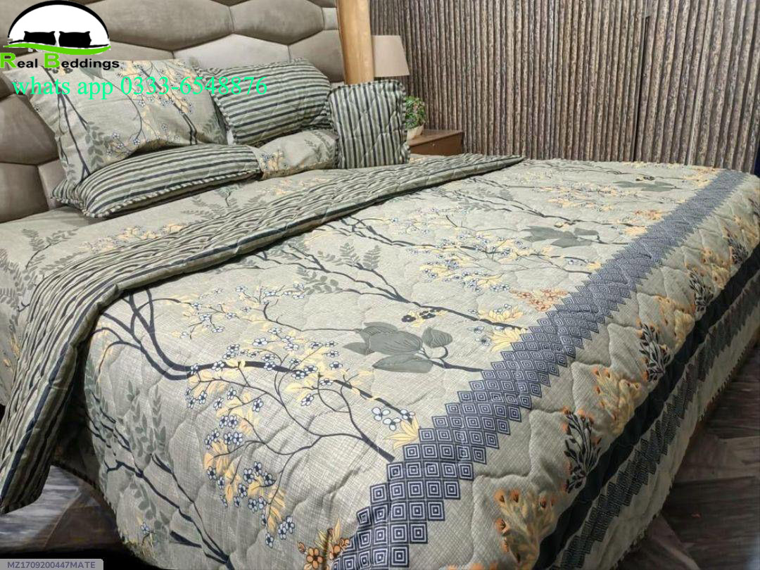 7 Pcs Cotton Printed Comforter Set