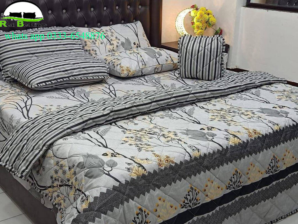 7 Pcs Cotton Printed Comforter Set