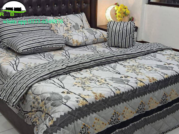 7 Pcs Cotton Printed Comforter Set
