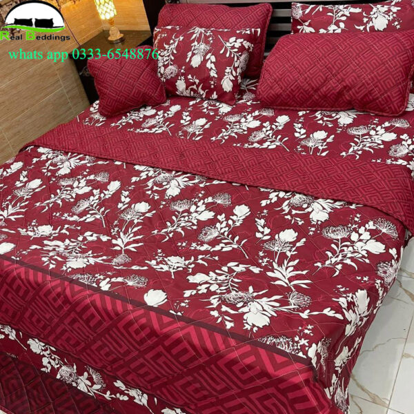 7 Pcs Cotton Printed Comforter Set