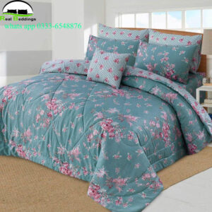 7 Pcs Cotton Printed Comforter Set