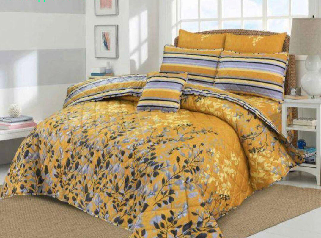 7 Pcs Cotton Printed Comforter Set