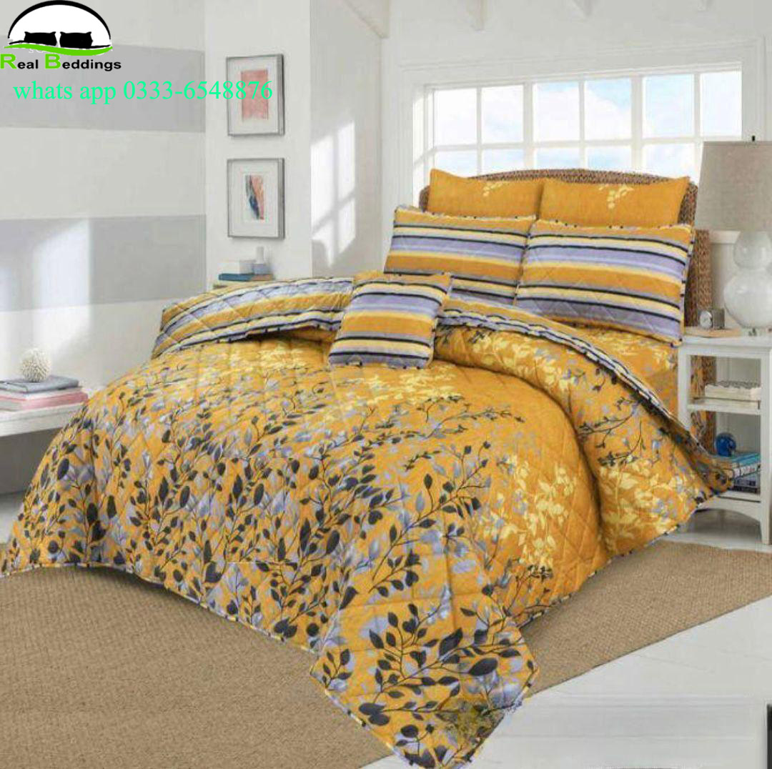 7 Pcs Cotton Printed Comforter Set