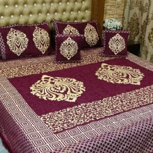 gold embroidered burgundy cute bedsheets