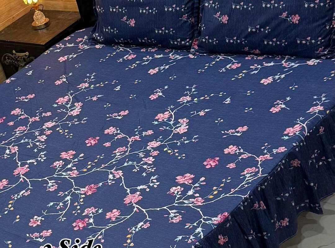 frilled bed sheets-double