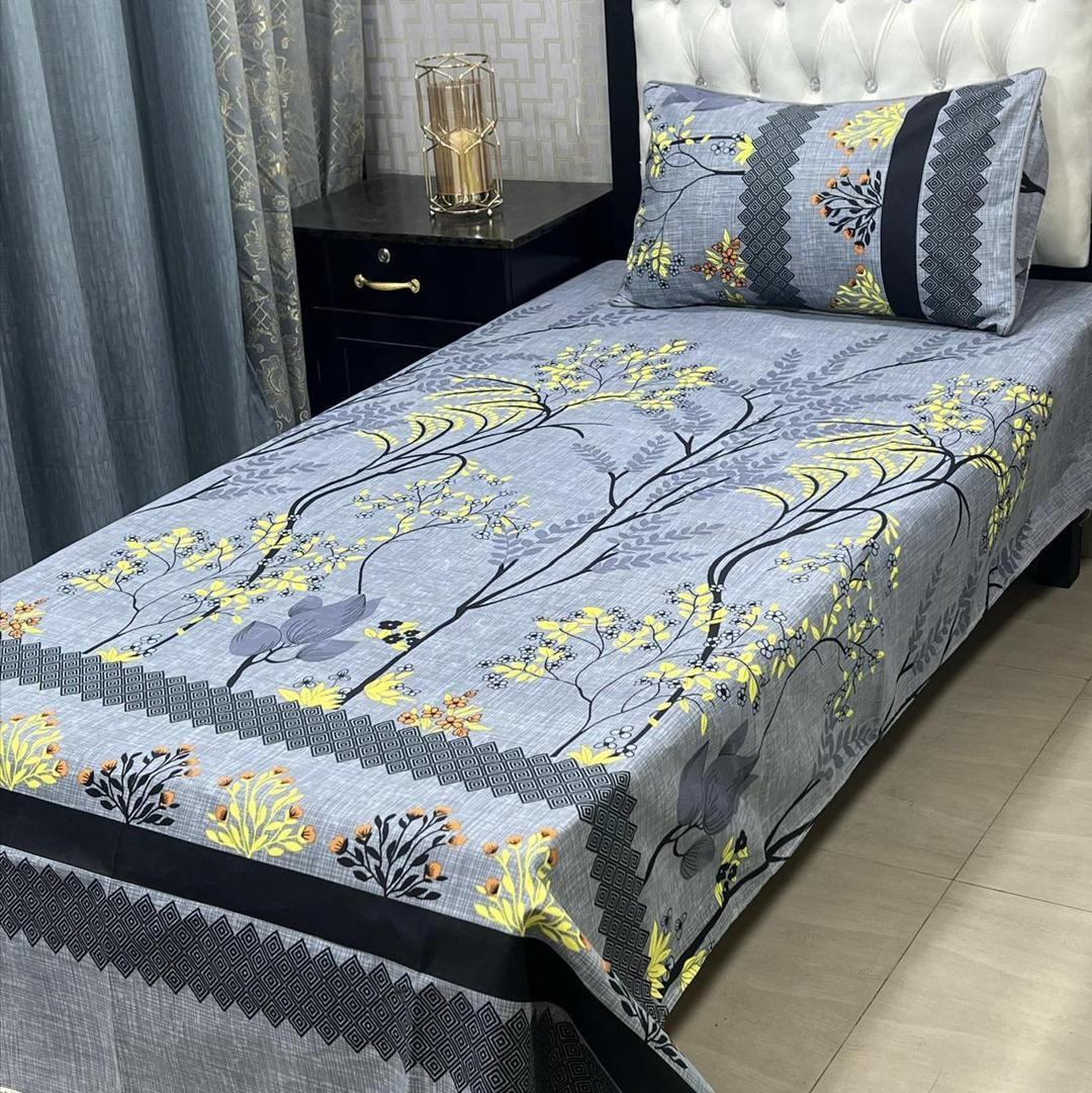 crystal cotton printed single bedsheet
