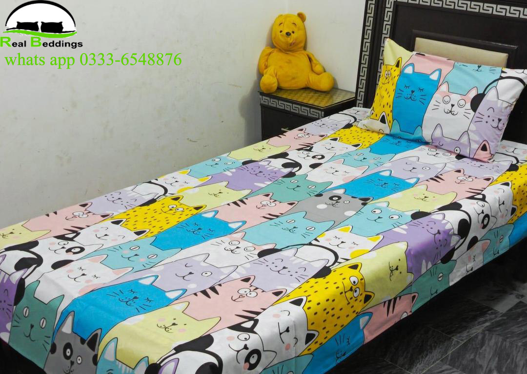 printed cotton bed sheet single