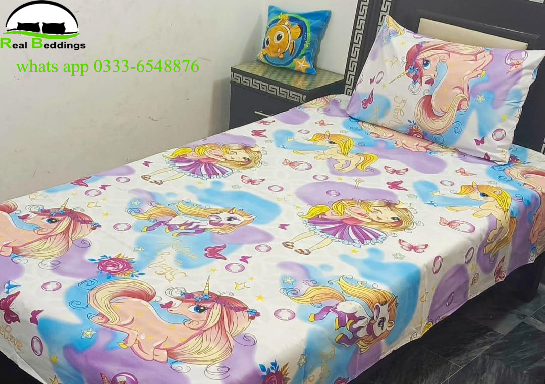 printed cotton bed sheets-single