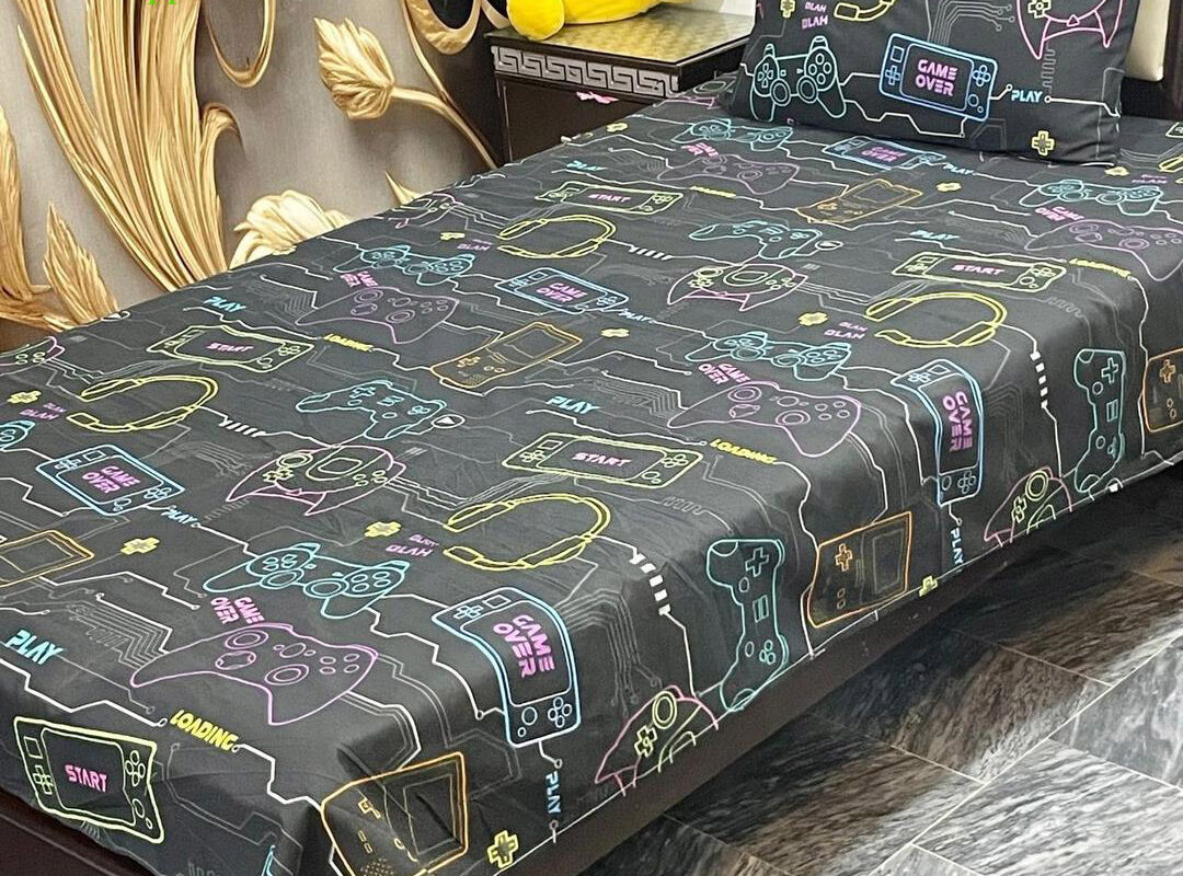 printed cotton single bed sheets