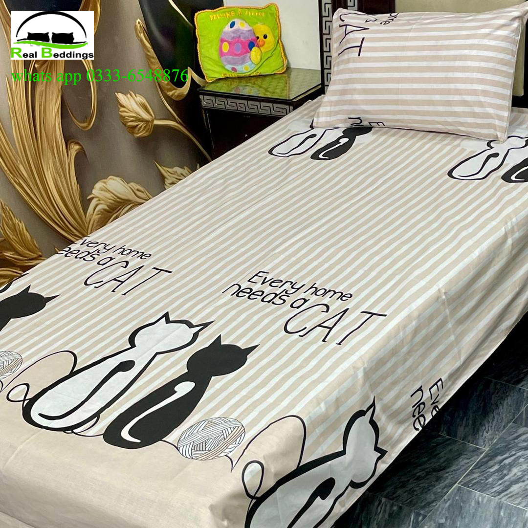 printed cotton bedsheet-single