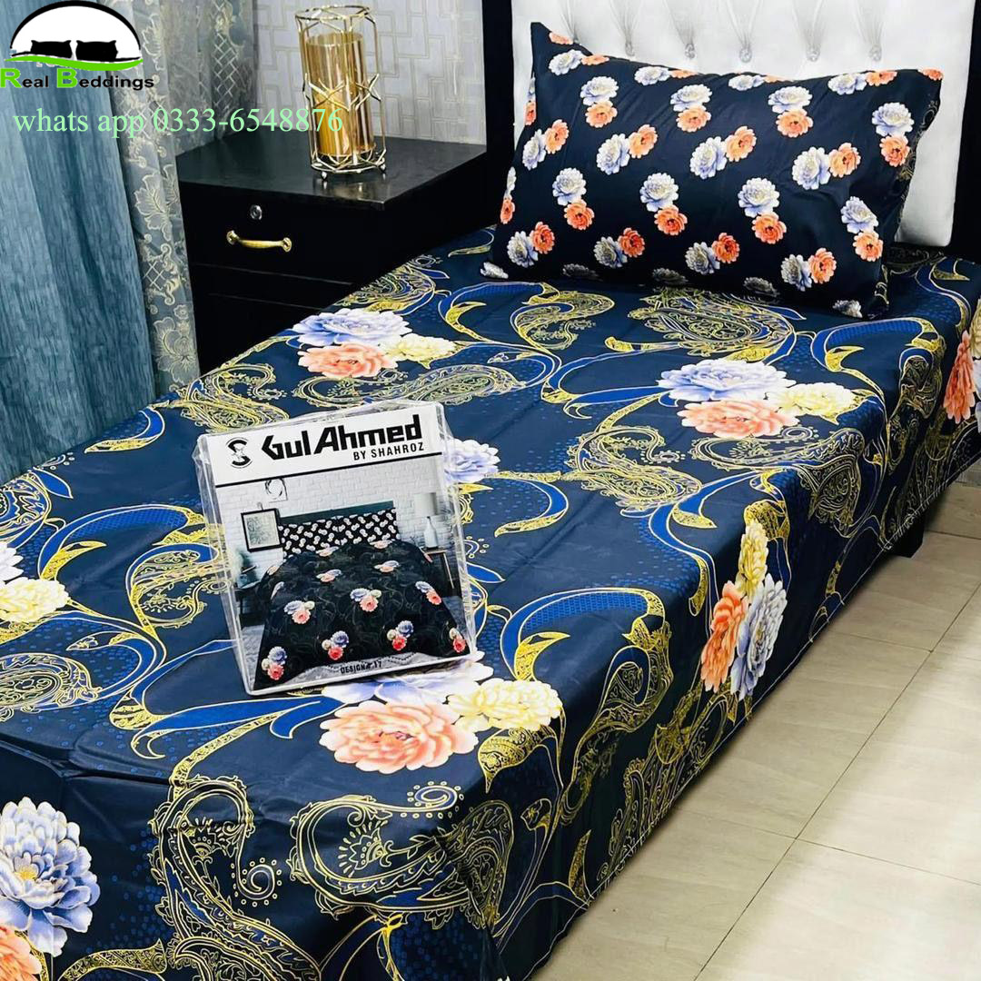 printed cotton bedsheet-single