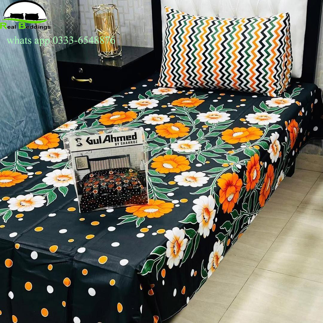 cotton printed single bedsheet