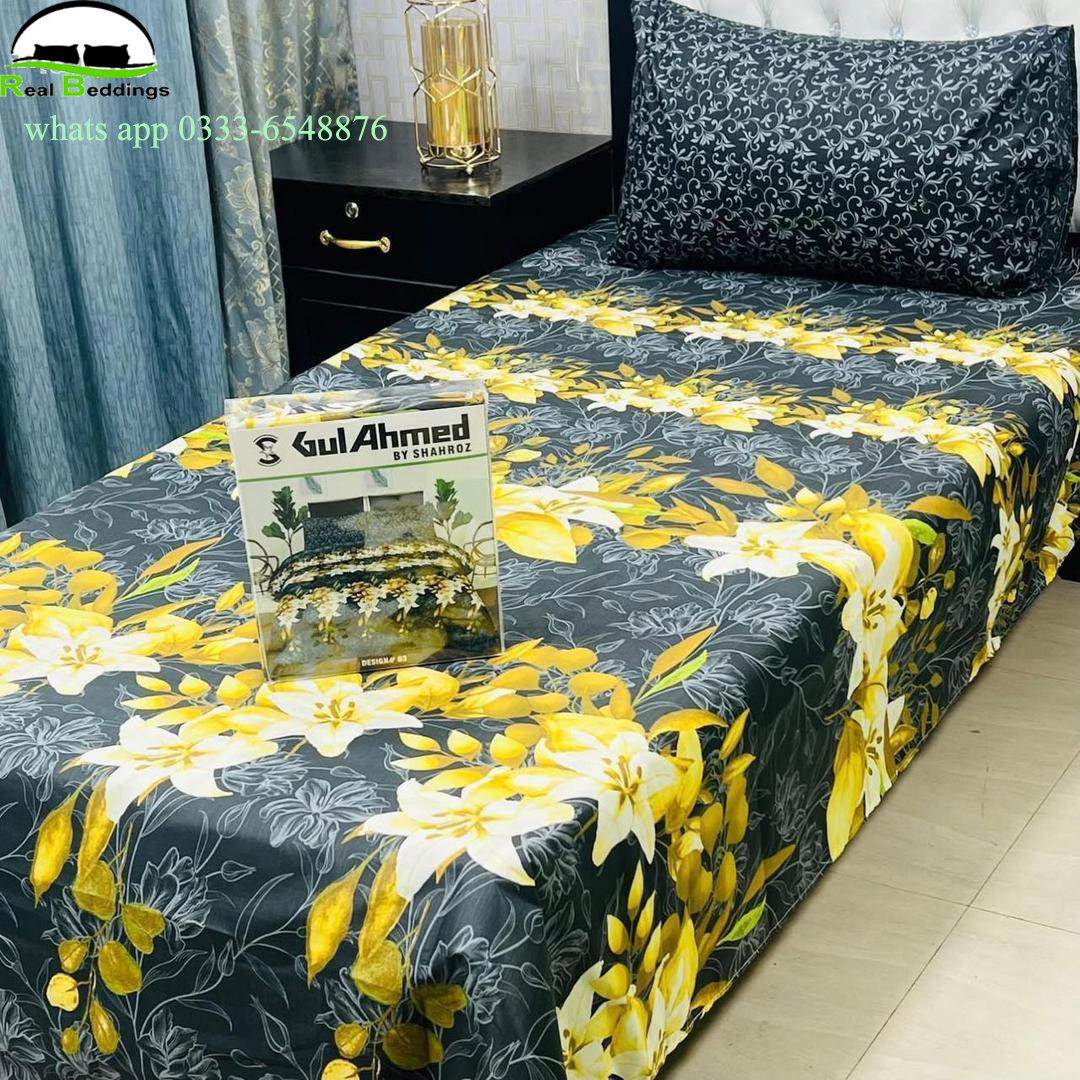 cotton printed single bedsheet