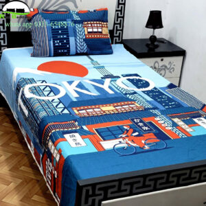 printed cotton bedsheet-single