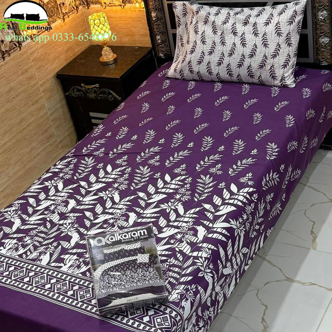 cotton printed single bedsheet