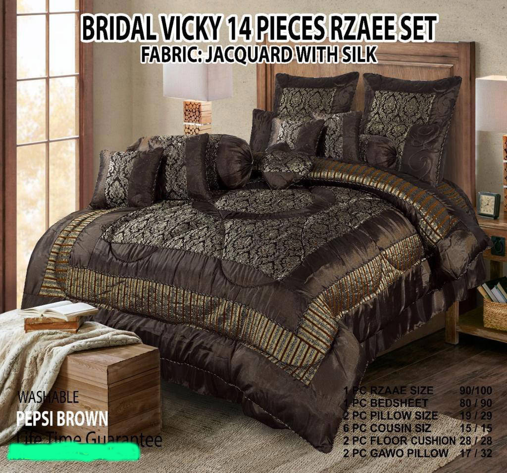 14 Pcs Jacquard Double Bed Bridal Set