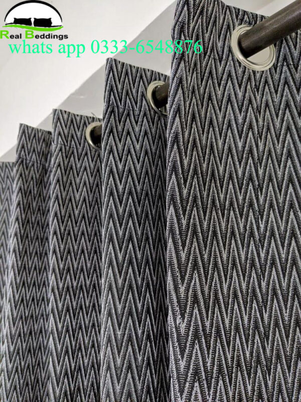 Printed plain leather curtains