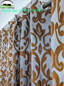 Printed plain leather curtains