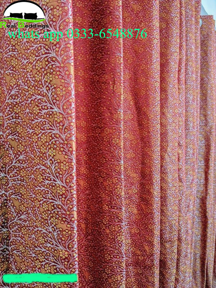 Printed plain jacquard curtains