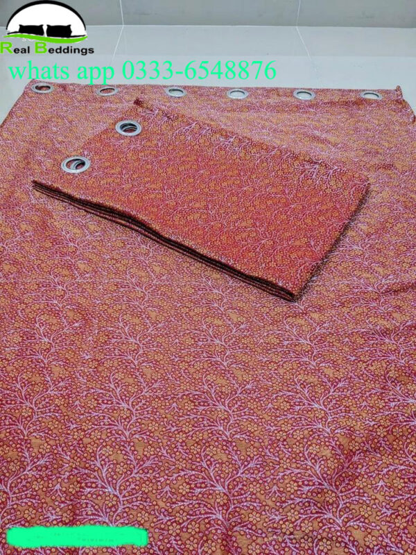 Printed plain jacquard curtains
