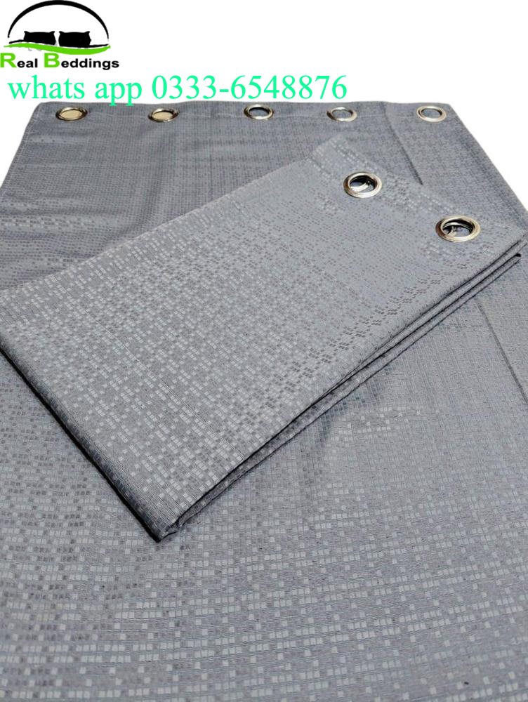 Printed plain jacquard curtains