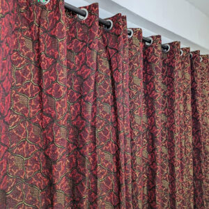 Printed plain jacquard curtains