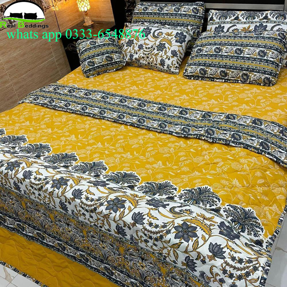 7 Pcs Cotton Printed Comforter Set