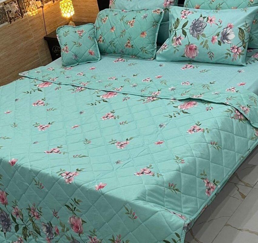 7 Pcs Cotton Printed Comforter Set