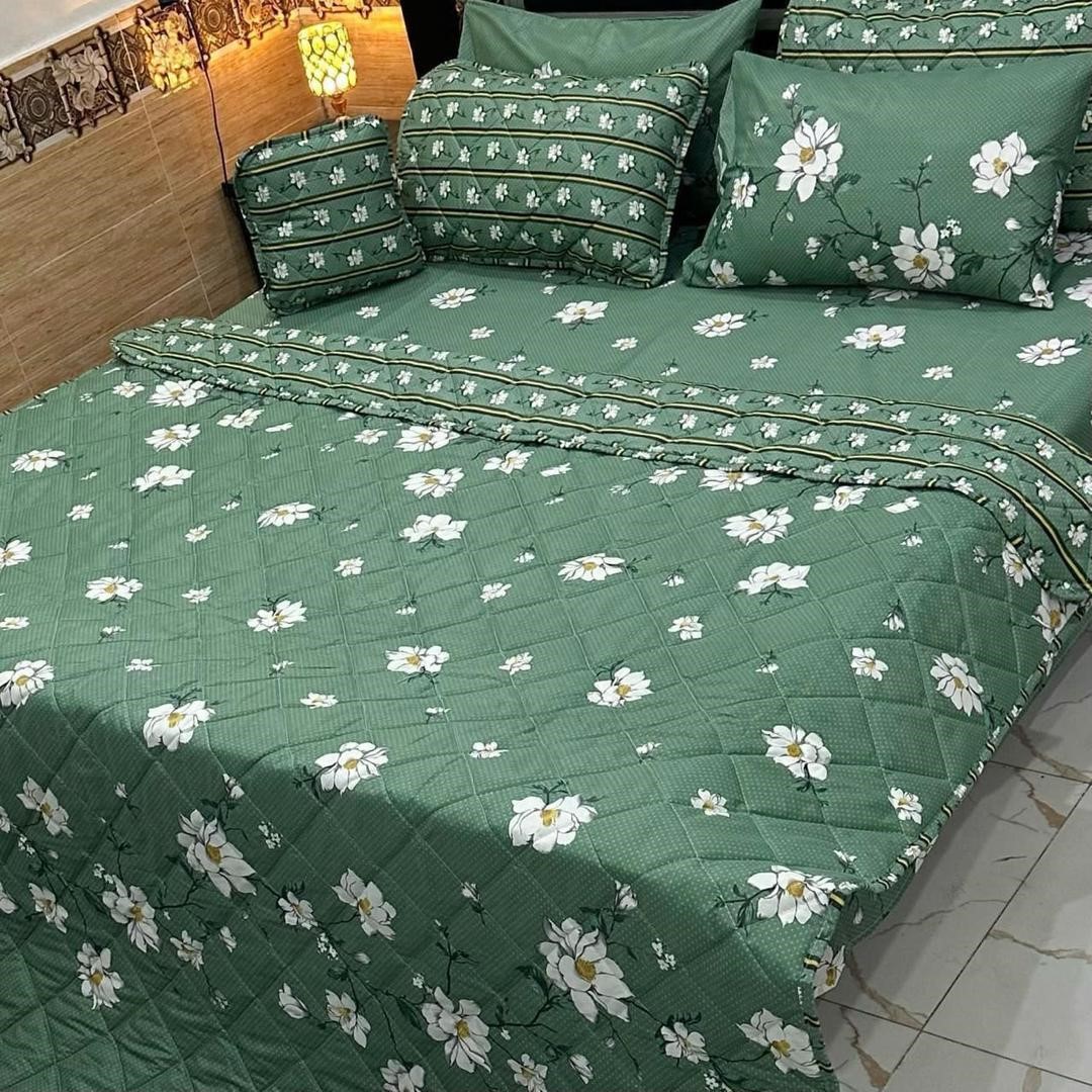 7 Pcs Cotton Printed Comforter Set